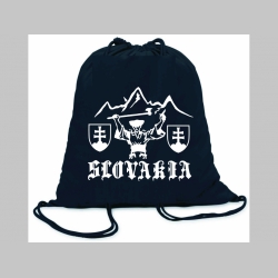 Slovakia " Jánošík " ľahké sťahovacie vrecko ( batôžtek / vak ) s čiernou šnúrkou, 100% bavlna 100 g/m2, rozmery cca. 37 x 41 cm